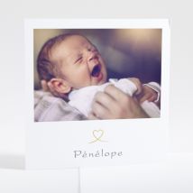 Faire-part de naissance Mon cœur en or - Divers coloris - Format: Carré - Conception sur-mesure avec expertise - Faire-Part Élégant