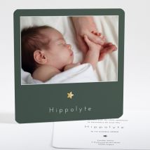 Faire-part de naissance Elégante étoile - Divers coloris - Format: Carré - Conception sur-mesure avec expertise - Faire-Part Élégant