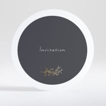 Carton d'invitation mariage Feuille d'or - Divers coloris - Format: Rond - Conception sur-mesure avec expertise - Faire-Part Élégant