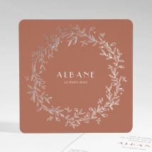 Faire-part de naissance Elégante couronne argent - Divers coloris - Format: Carré - Conception sur-mesure avec expertise - Faire-Part Élégant