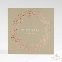 Faire-part de naissance Joli kraft cuivre - Divers coloris - Format: Carré - Conception sur-mesure avec expertise - Faire-Part Élégant