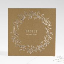Faire-part de naissance Joli kraft argent - Divers coloris - Format: Carré - Conception sur-mesure avec expertise - Faire-Part Élégant