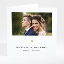Faire-part de mariage Poudre d'or photo - Divers coloris - Format: Carré livret - Conception sur-mesure avec expertise - Faire-Part Élégant