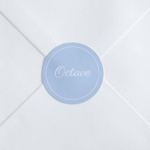 Stickers naissance Liseré prénom - Divers coloris - Format: Rond - Conception sur-mesure avec expertise - Faire-Part Élégant