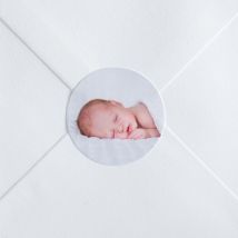Stickers naissance Photo - Divers coloris - Format: Rond - Conception sur-mesure avec expertise - Faire-Part Élégant