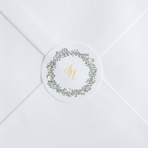 Stickers mariage Ronde Fleurie - Divers coloris - Format: Rond - Conception sur-mesure avec expertise - Faire-Part Élégant