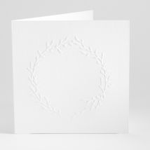 Faire-part de naissance Vierge Couronne gaufrage - Divers coloris - Format: Carré livret - Conception sur-mesure avec expertise - Faire-Part Élégant