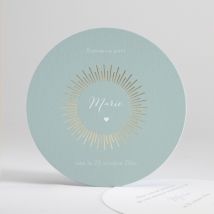 Faire-part de naissance Soleil d'or rond - Divers coloris - Format: Rond - Conception sur-mesure avec expertise - Faire-Part Élégant