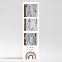 Faire-part de naissance Arc-en-ciel - Divers coloris - Format: Marque-page Magnet (5,4 x 19,4 cm) - Conception sur-mesure avec expertise - Faire-Part