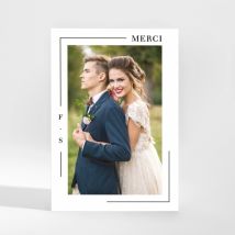 Remerciements mariage Just merci - Divers coloris - Format: Carte postale portrait Magnet (9,5 x 13,8 cm) - Conception sur-mesure avec expertise -