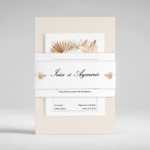 Faire-part de mariage Fleurs séchées - Divers coloris - Format: Belly Band (12,3 x 17,8 cm) - Conception sur-mesure avec expertise - Faire-Part