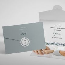 Faire-part de naissance Feston - Divers coloris - Format: Pochette Enveloppe (17,4 x 11,8 cm) - Conception sur-mesure avec expertise - Faire-Part