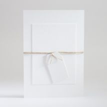 Faire-part de naissance Vierge Ficelle - Divers coloris - Format: Superposition A5 (14,5 x 21 cm) - Conception sur-mesure avec expertise - Faire-Part