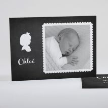 Faire-part de naissance Ardoise petit biscuit - Divers coloris - Format: Rectangle - Conception sur-mesure avec expertise - Faire-Part Élégant