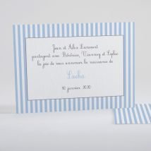Faire-part de naissance Rayures recto verso - Divers coloris - Format: Rectangle - Conception sur-mesure avec expertise - Faire-Part Élégant