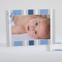 Faire-part de naissance Bayadère - Divers coloris - Format: Rectangle - Conception sur-mesure avec expertise - Faire-Part Élégant