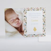 Faire-part de naissance Le chant du liberty - Divers coloris - Format: Rectangle - Conception sur-mesure avec expertise - Faire-Part Élégant