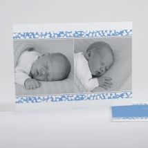 Faire-part de naissance Liseré Liberty - Divers coloris - Format: Rectangle - Conception sur-mesure avec expertise - Faire-Part Élégant