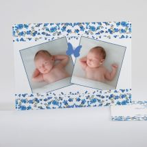 Faire-part de naissance Petit liberty papillon - Divers coloris - Format: Rectangle - Conception sur-mesure avec expertise - Faire-Part Élégant