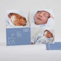Faire-part de naissance Faon 3 photos - Divers coloris - Format: Rectangle - Conception sur-mesure avec expertise - Faire-Part Élégant