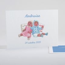 Faire-part de naissance Au pays des poupées - Divers coloris - Format: Rectangle - Conception sur-mesure avec expertise - Faire-Part Élégant