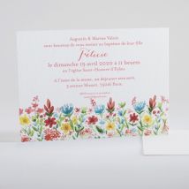 Faire-part de baptême Baptême fleuri - Divers coloris - Format: Rectangle - Conception sur-mesure avec expertise - Faire-Part Élégant