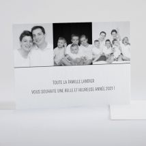 Carte de voeux Rectangle 3 photos - Divers coloris - Format: Rectangle - Conception sur-mesure avec expertise - Faire-Part Élégant