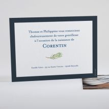 Remerciements naissance Branche de pin - Divers coloris - Format: Rectangle - Conception sur-mesure avec expertise - Faire-Part Élégant