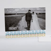 Remerciements mariage Géométrique - Divers coloris - Format: Rectangle - Conception sur-mesure avec expertise - Faire-Part Élégant
