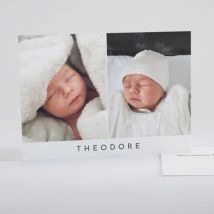 Faire-part de naissance Duo - Divers coloris - Format: Rectangle - Conception sur-mesure avec expertise - Faire-Part Élégant