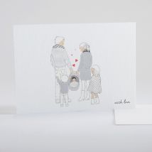 Carte de correspondance Happy family - Divers coloris - Format: Rectangle - Conception sur-mesure avec expertise - Faire-Part Élégant