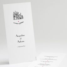 Menu mariage Un mariage à Paris - Divers coloris - Format: Bandeau vertical - Conception sur-mesure avec expertise - Faire-Part Élégant