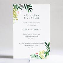 Faire-part de mariage Journée fleurie - Divers coloris - Format: Affiche - Conception sur-mesure avec expertise - Faire-Part Élégant