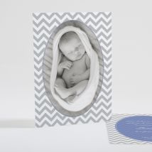 Faire-part de naissance Petits chevrons élégants - Divers coloris - Format: Rectangle - Conception sur-mesure avec expertise - Faire-Part Élégant