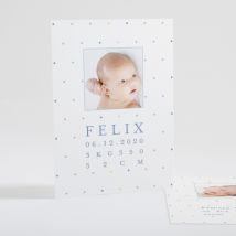 Faire-part de naissance Petits pois deux photos - Divers coloris - Format: Rectangle - Conception sur-mesure avec expertise - Faire-Part Élégant