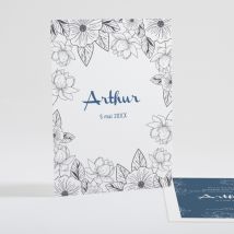 Faire-part de naissance Floral vintage - Divers coloris - Format: Rectangle - Conception sur-mesure avec expertise - Faire-Part Élégant