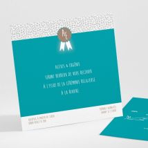 Carton d'invitation mariage Ruban - Divers coloris - Format: Petit carré - Conception sur-mesure avec expertise - Faire-Part Élégant