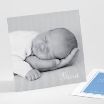 Remerciements naissance Cadre sobre et élégant - Divers coloris - Format: Petit carré - Conception sur-mesure avec expertise - Faire-Part Élégant
