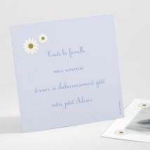 Remerciements naissance Jolies marguerites - Divers coloris - Format: Petit carré - Conception sur-mesure avec expertise - Faire-Part Élégant