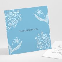 Carton réponse mariage Feuillage chic - Divers coloris - Format: Petit carré - Conception sur-mesure avec expertise - Faire-Part Élégant