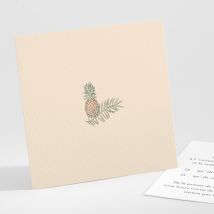 Carton réponse mariage Ananas - Divers coloris - Format: Petit carré - Conception sur-mesure avec expertise - Faire-Part Élégant