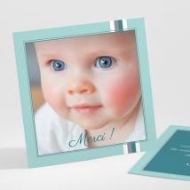 Remerciements naissance Douces rayures - Divers coloris - Format: Petit carré - Conception sur-mesure avec expertise - Faire-Part Élégant