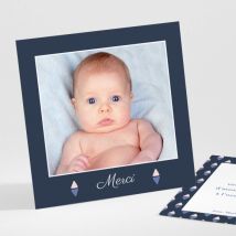 Remerciements naissance Géométrique - Divers coloris - Format: Petit carré - Conception sur-mesure avec expertise - Faire-Part Élégant