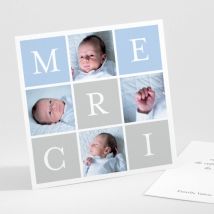 Remerciements naissance In love - Divers coloris - Format: Petit carré - Conception sur-mesure avec expertise - Faire-Part Élégant