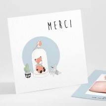 Remerciements naissance Petit renard - Divers coloris - Format: Petit carré - Conception sur-mesure avec expertise - Faire-Part Élégant