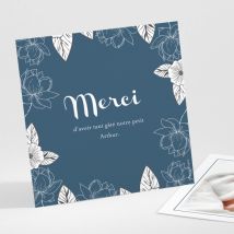 Remerciements naissance Floral vintage - Divers coloris - Format: Petit carré - Conception sur-mesure avec expertise - Faire-Part Élégant