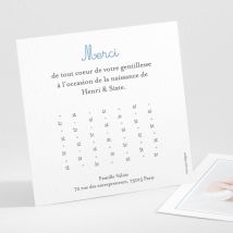 Remerciements naissance Jumeaux - Divers coloris - Format: Petit carré - Conception sur-mesure avec expertise - Faire-Part Élégant
