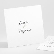 Carton réponse mariage Romance - Divers coloris - Format: Petit carré - Conception sur-mesure avec expertise - Faire-Part Élégant