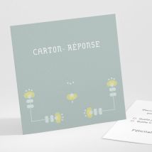 Carton réponse mariage Fifties - Divers coloris - Format: Petit carré - Conception sur-mesure avec expertise - Faire-Part Élégant