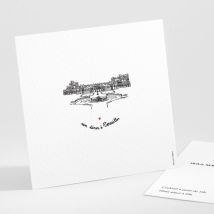 Carton d'invitation mariage Un mariage à Versailles - Divers coloris - Format: Petit carré - Conception sur-mesure avec expertise - Faire-Part